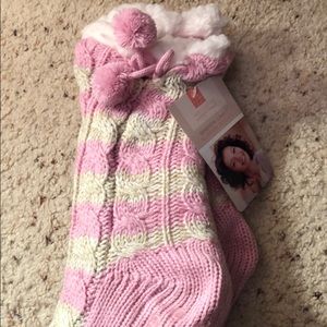 Sherpa Lined Slipper Socks L/XL 8-10